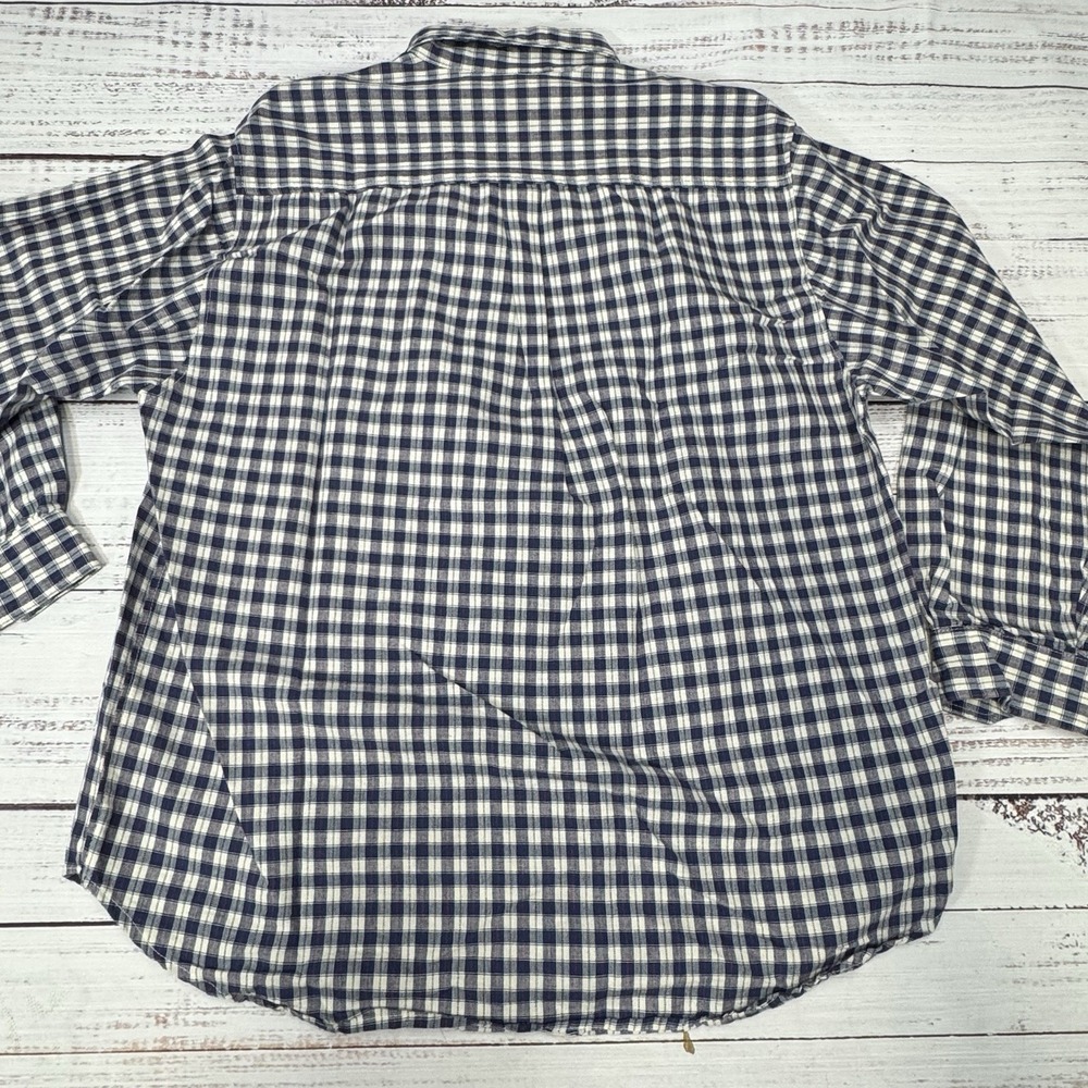 VTG Mickey Unlimited Blue Plaid Button Up LS Shirt Med Mickey Embroidered Pocket - Picture 6 of 7